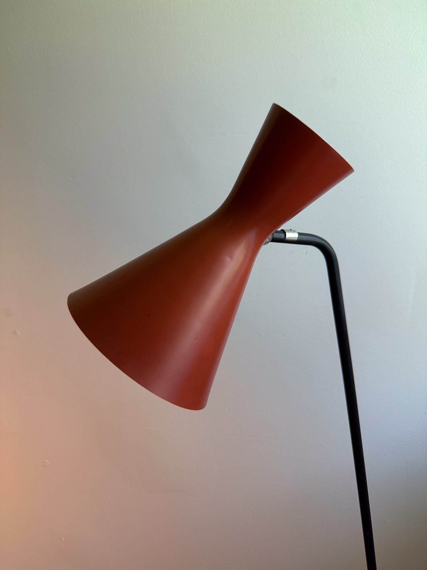 Swedish Red Floor Lamp for ASEA, Mid 20th Century