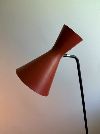 Swedish Red Floor Lamp for ASEA, Mid 20th Century