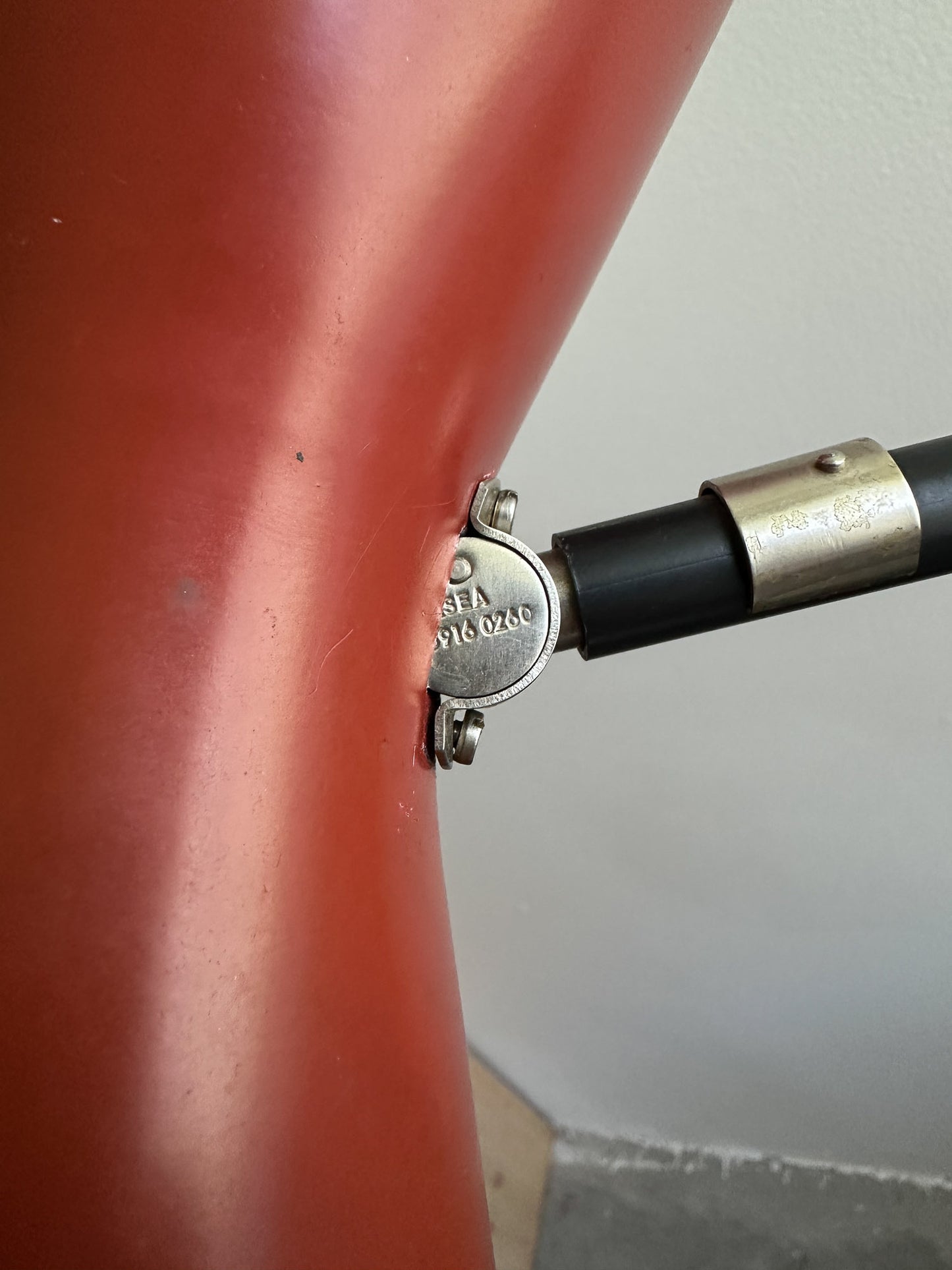Swedish Red Floor Lamp for ASEA, Mid 20th Century