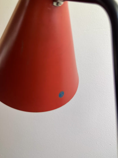 Swedish Red Floor Lamp for ASEA, Mid 20th Century