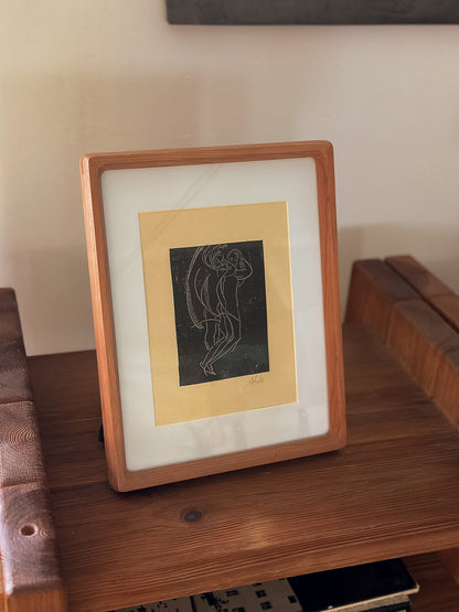 Axel Salto Dancing Figures Woodcut Print, Danish Artist