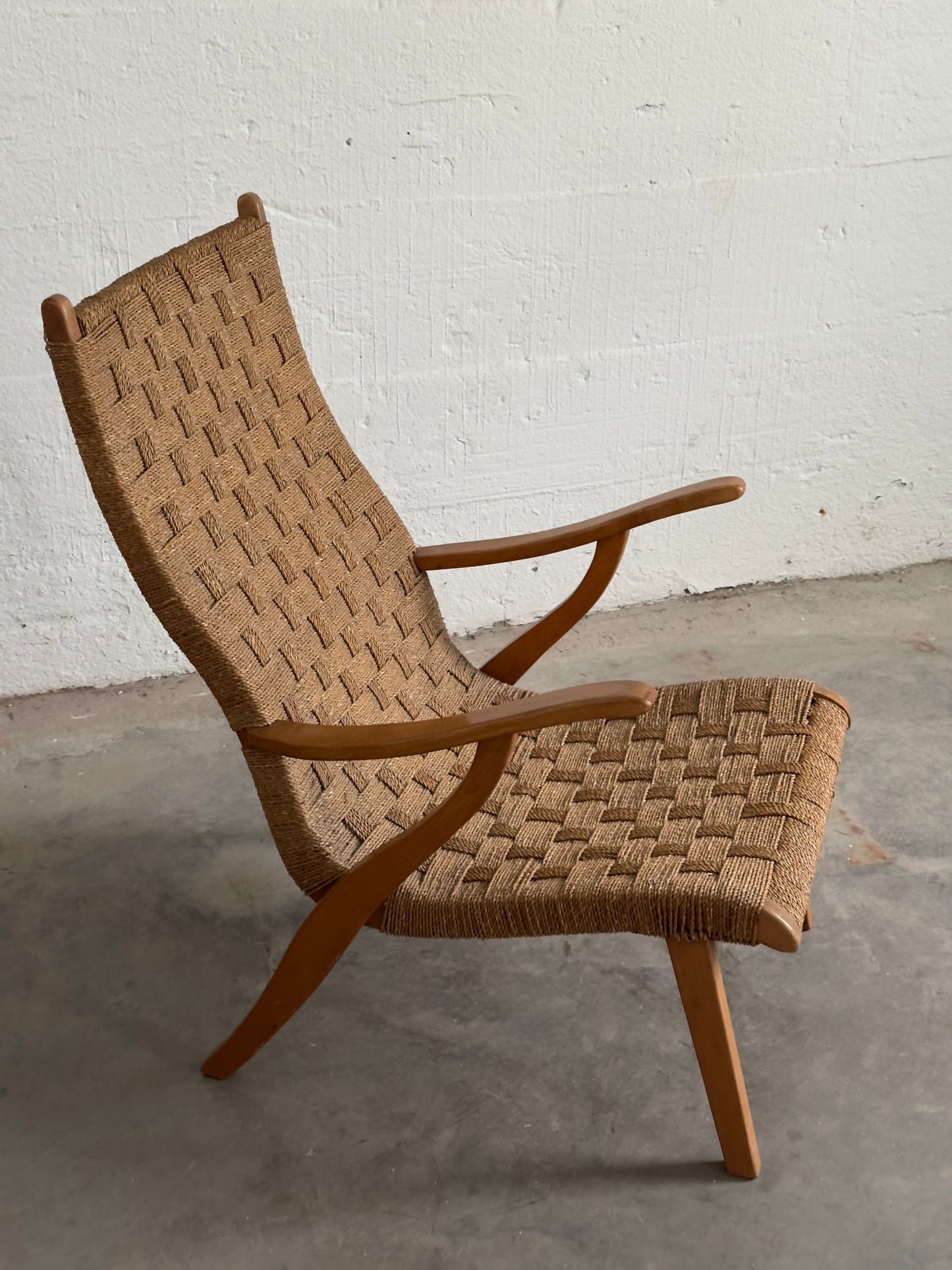 Axel Larsson Woven Armchair for Bodafors c. 1950