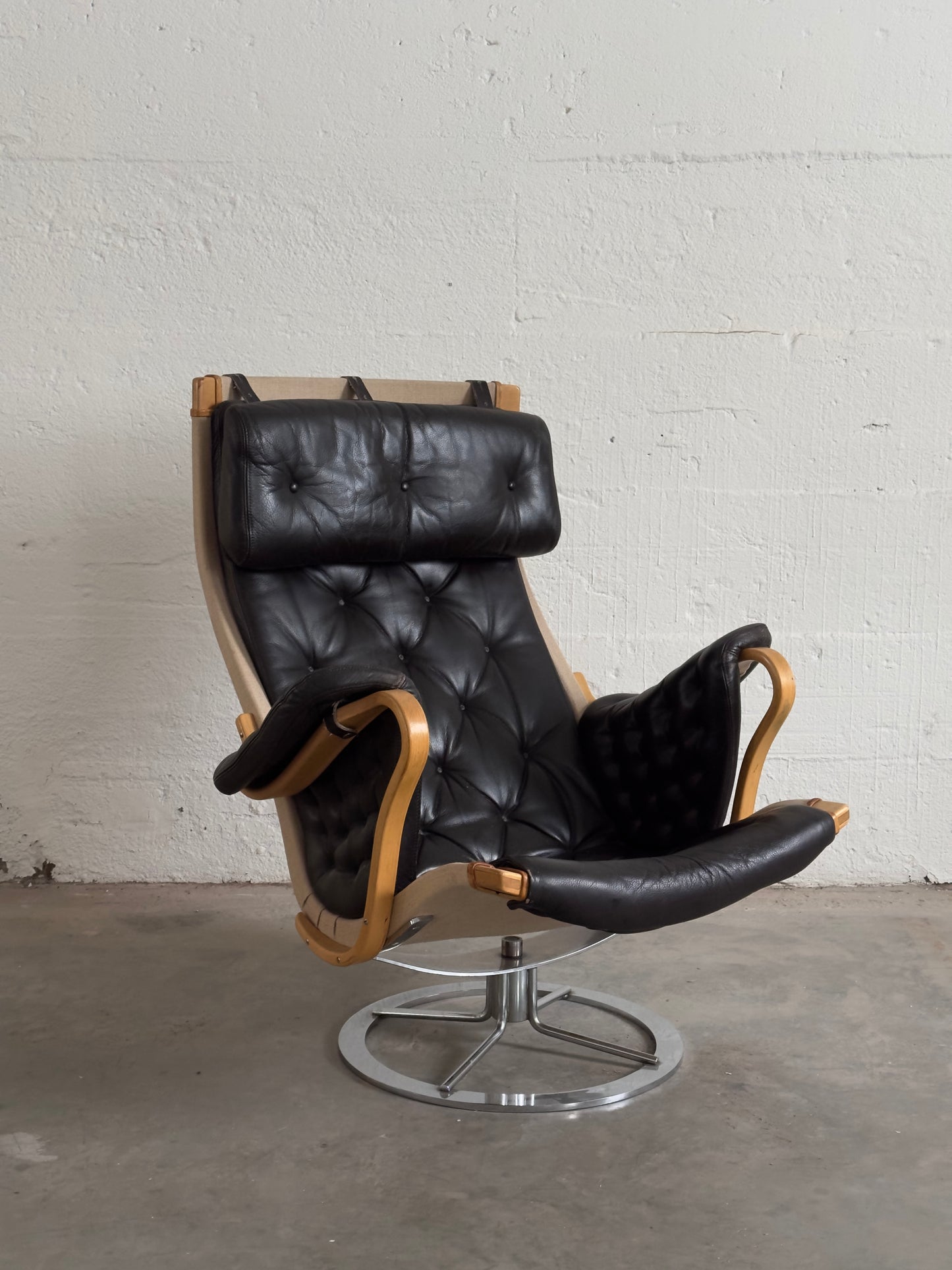 Bruno Mathsson Pernilla Chair and Ottoman for DUX, c. 1970