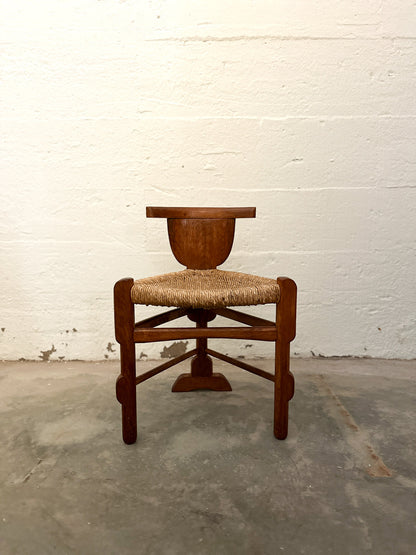 Bernhard Hoetger Sculptural Tripod Chair, c. 1920