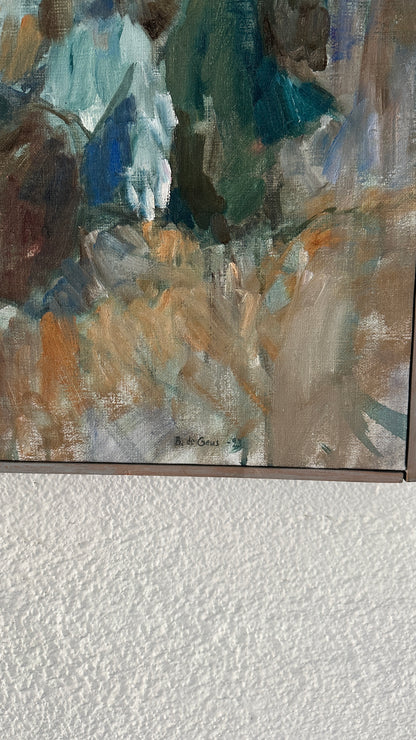 “Shades Of Blue” Oil on Canvas, late 20th Century