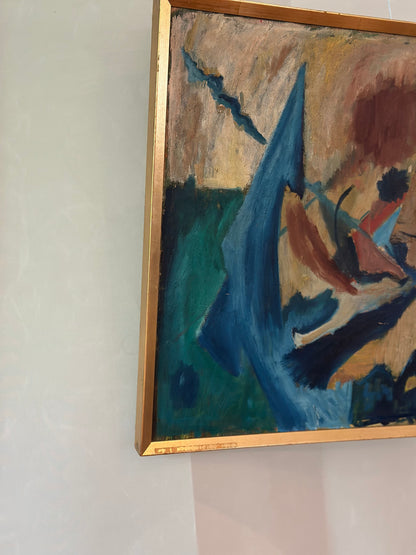 Composition No. 1 Oil on Canvas, Danish Artist, c. 1945