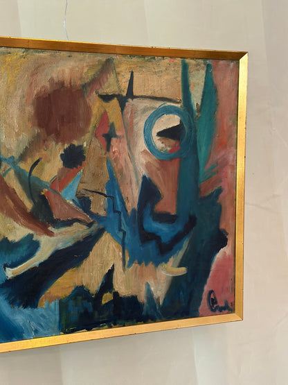 Composition No. 1 Oil on Canvas, Danish Artist, c. 1945