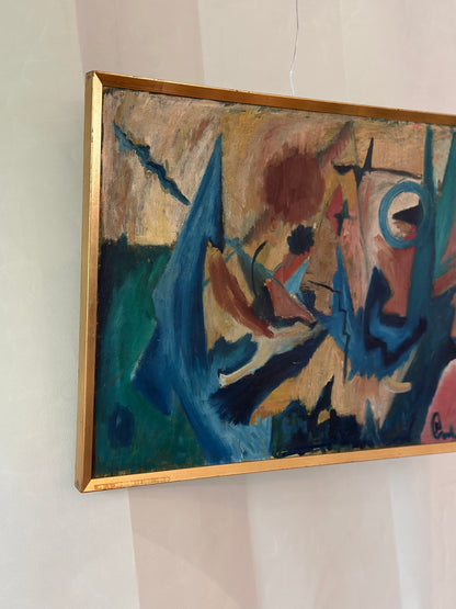 Composition No. 1 Oil on Canvas, Danish Artist, c. 1945