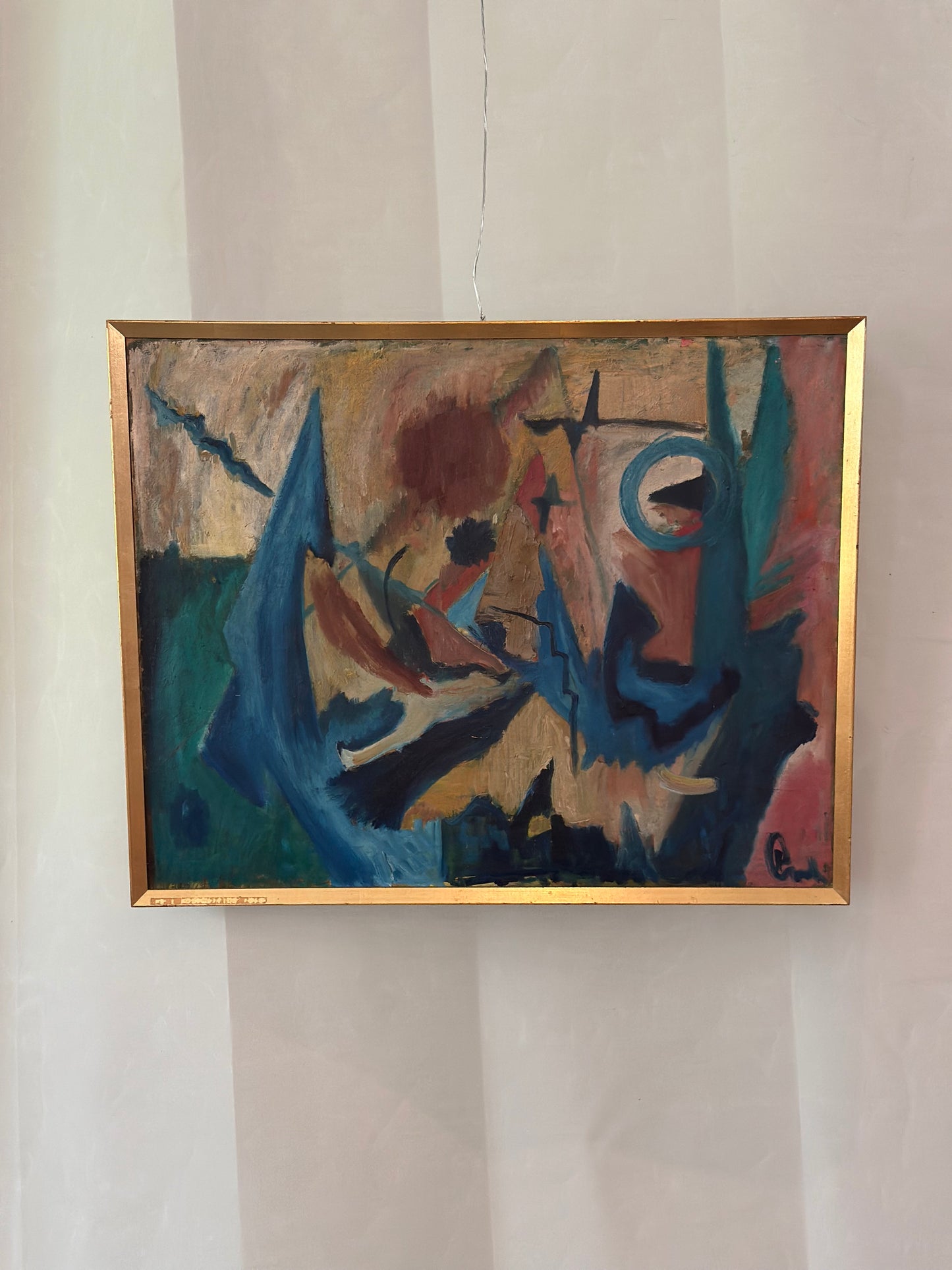 Composition No. 1 Oil on Canvas, Danish Artist, c. 1945
