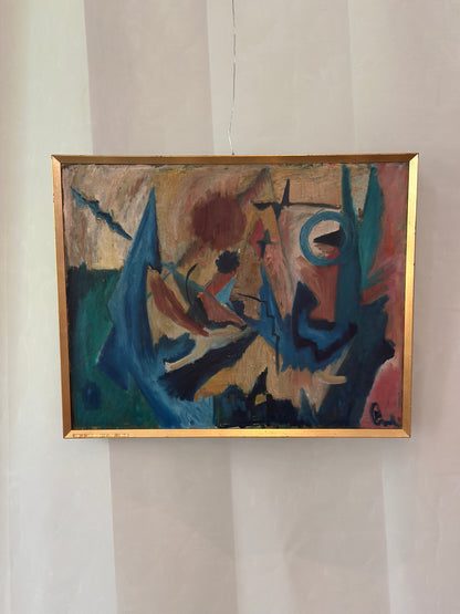 Composition No. 1 Oil on Canvas, Danish Artist, c. 1945