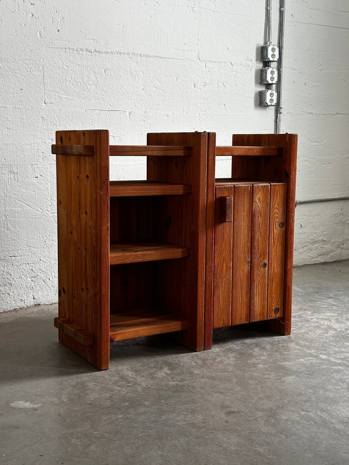 Hans Frydendal Narrow Pine Cabinets for IDE Furniture, Denmark c. 1970