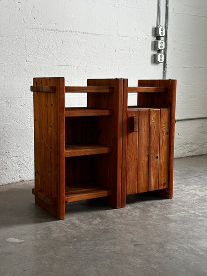 Hans Frydendal Narrow Pine Cabinets for IDE Furniture, Denmark c. 1970