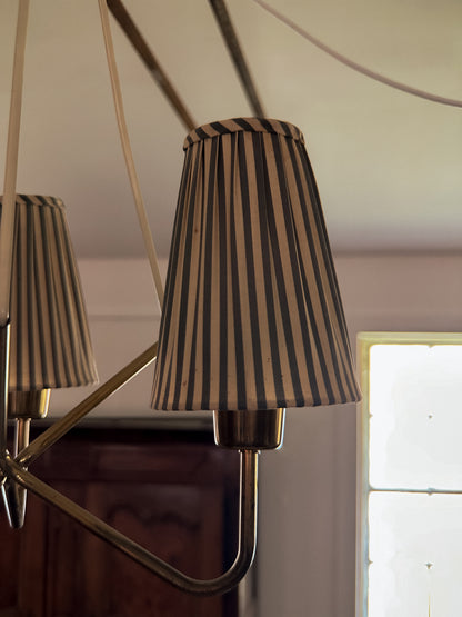 Swedish Brass Three Armed Chandelier, c. 1940