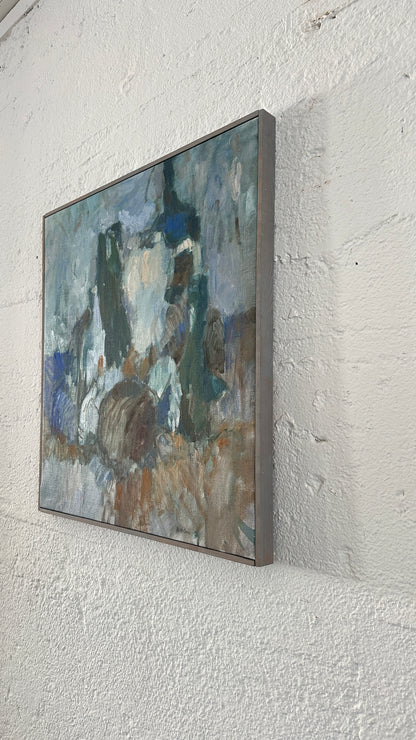 “Shades Of Blue” Oil on Canvas, late 20th Century