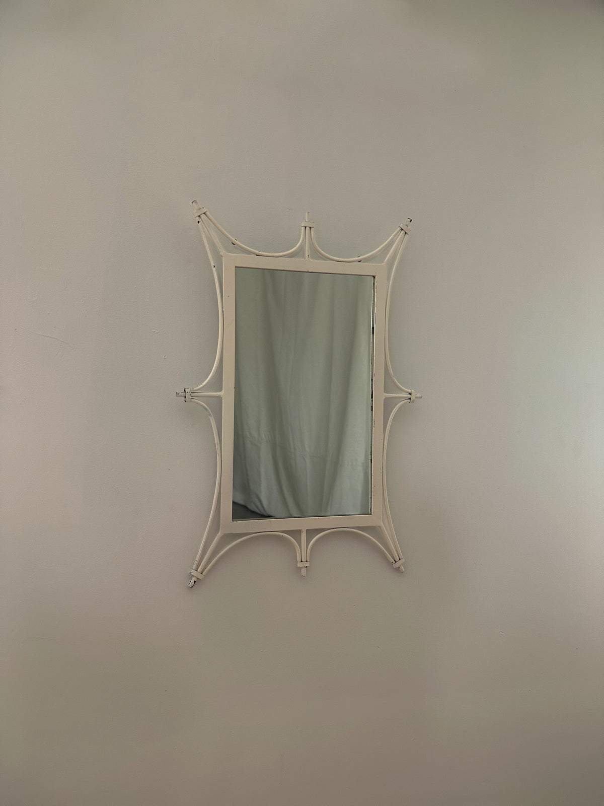 Italian Sculptural Iron Mirror, c. 1960