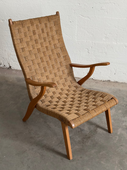 Axel Larsson Woven Armchair for Bodafors c. 1950