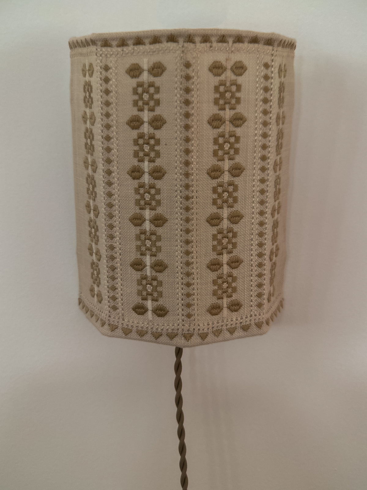 Embroidered Fabric Wall Sconce, Sweden
