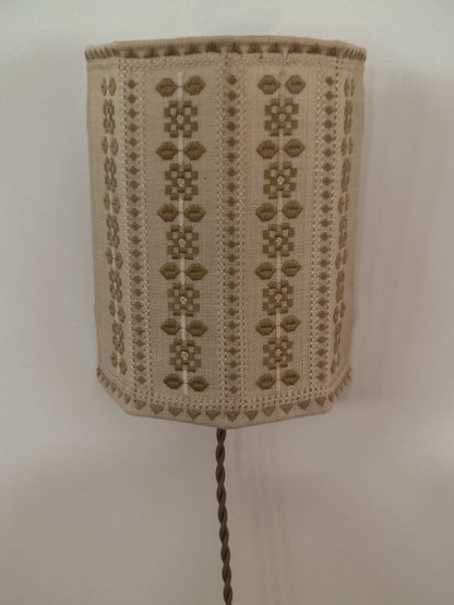 Embroidered Fabric Wall Sconce, Sweden