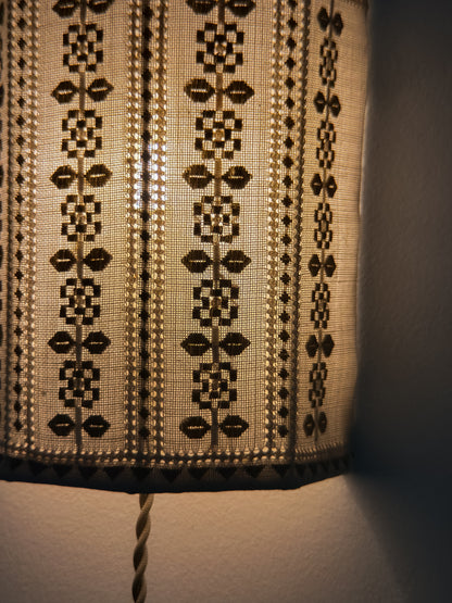 Embroidered Fabric Wall Sconce, Sweden