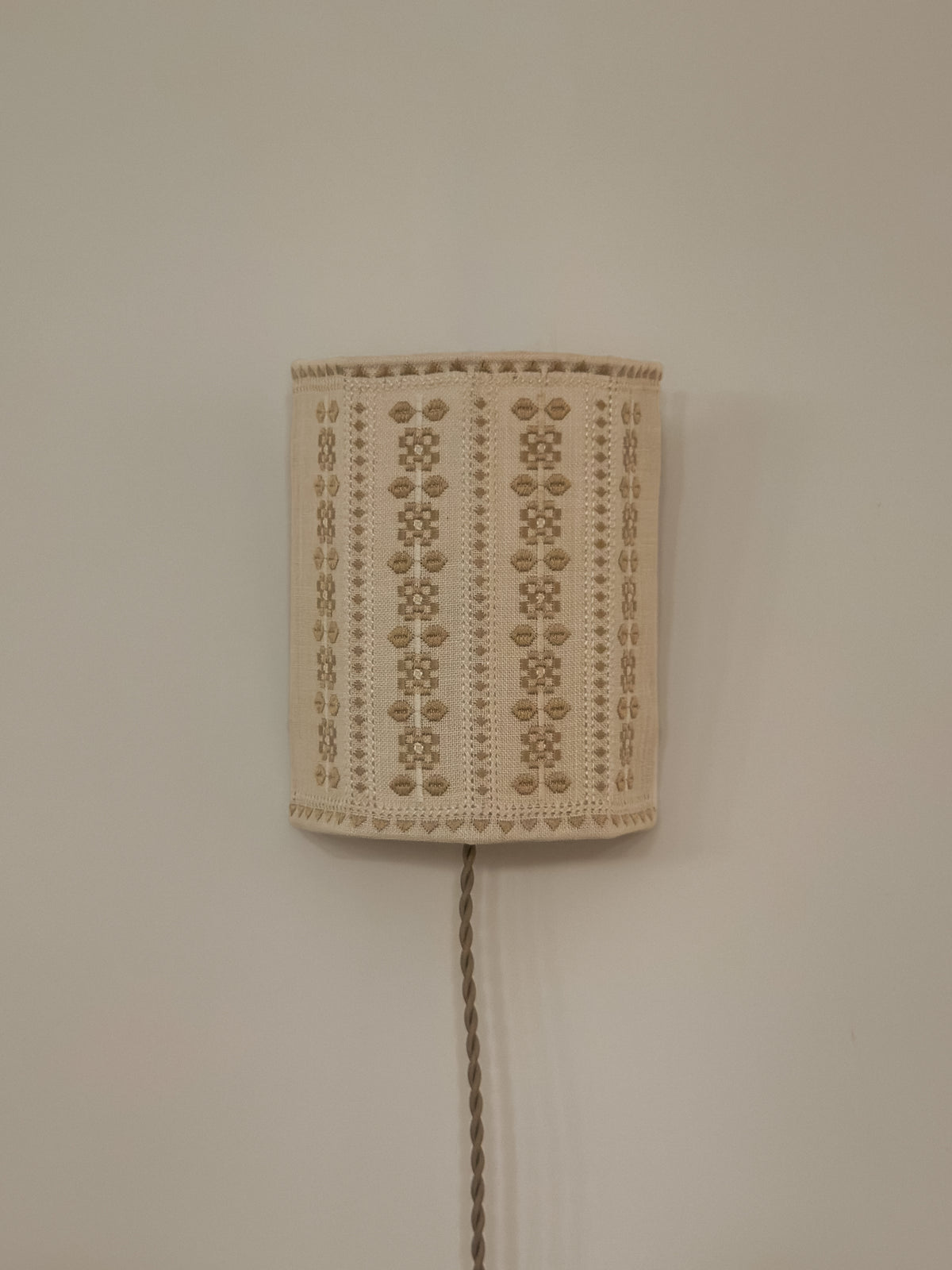 Embroidered Fabric Wall Sconce, Sweden