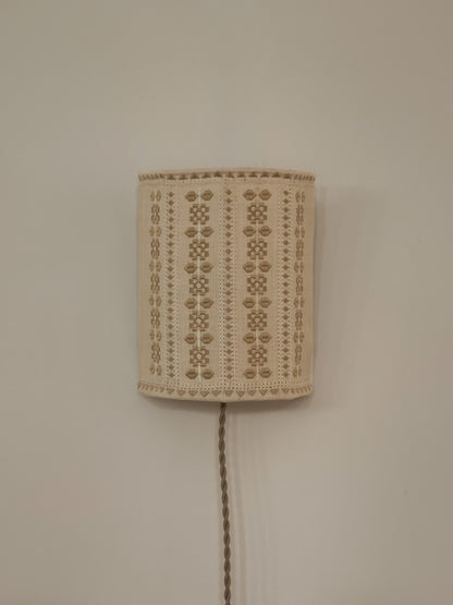 Embroidered Fabric Wall Sconce, Sweden