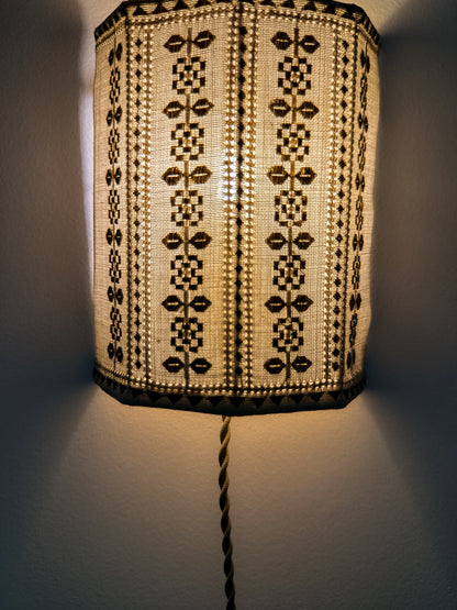 Embroidered Fabric Wall Sconce, Sweden