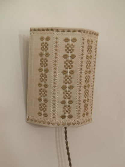 Embroidered Fabric Wall Sconce, Sweden