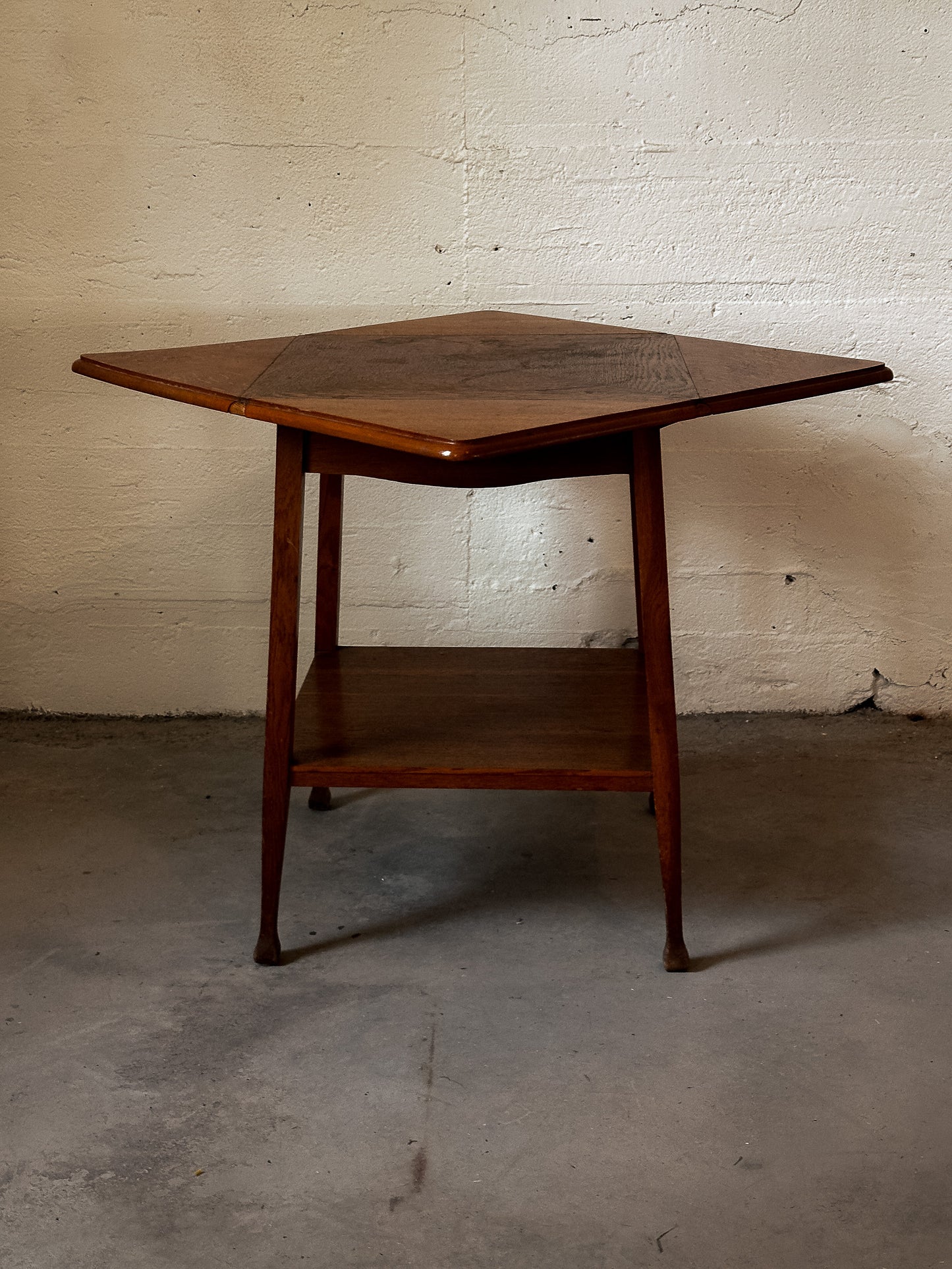 French Wooden Envelope Side Table, c. 1970