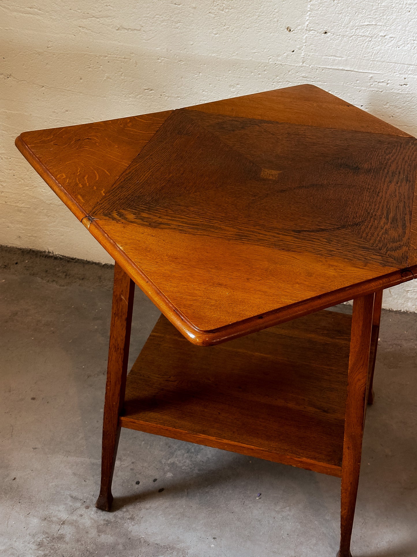 French Wooden Envelope Side Table, c. 1970