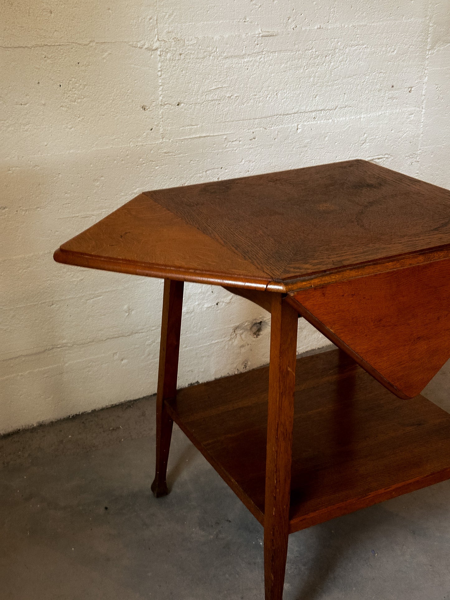 French Wooden Envelope Side Table, c. 1970