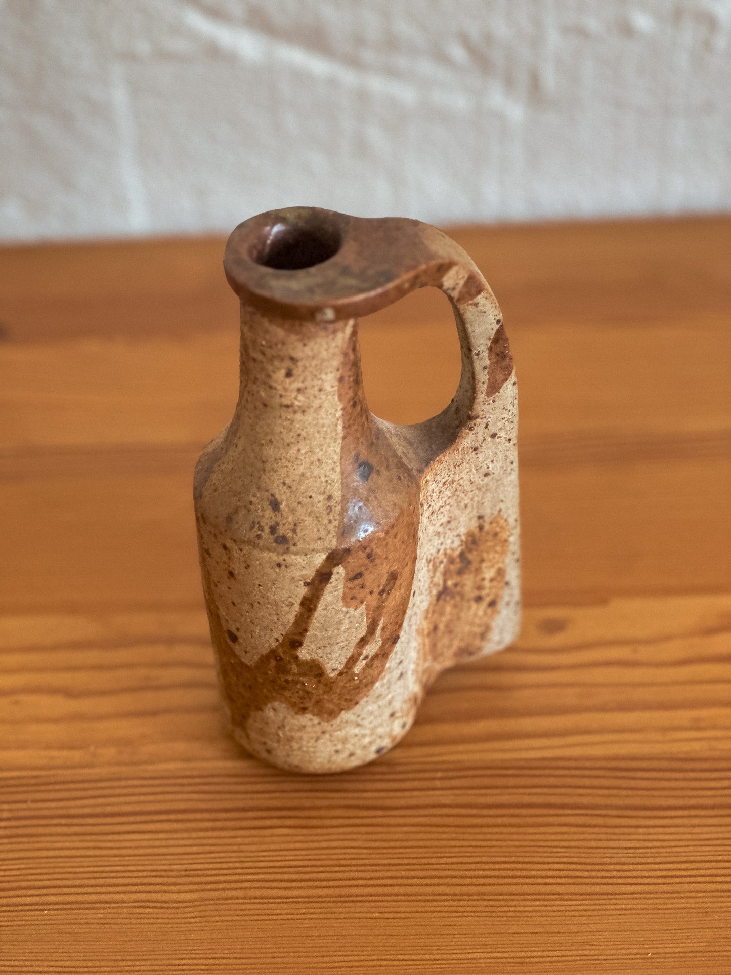 Vintage French Stoneware Pottery Jug