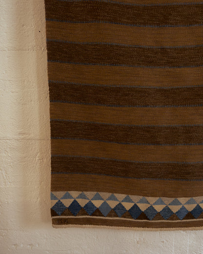 Vintage Handwoven Flatweave Rug, Signed by Artist c. 1970