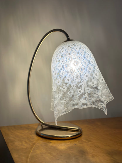 Murano “Mouchoir” Table Lamp in Blown Glass and Brass, Italy, c. 1960
