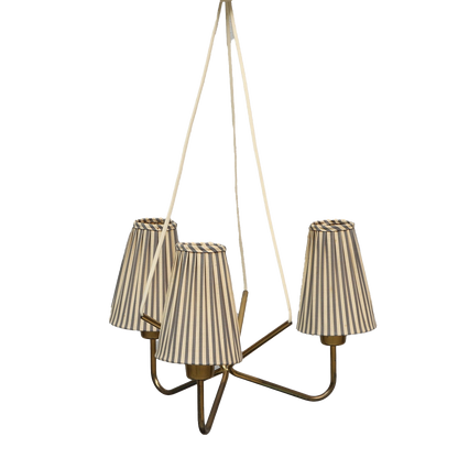 Swedish Brass Three Armed Chandelier, c. 1940