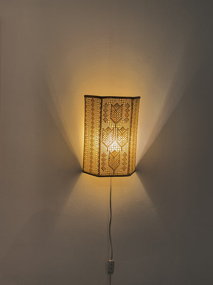 Swedish Embroidery Textile Wall Sconce