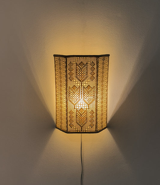 Swedish Embroidery Textile Wall Sconce
