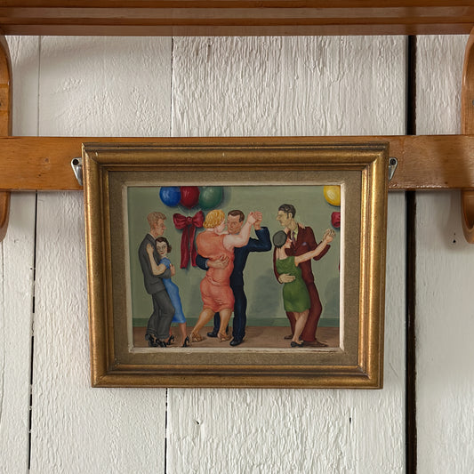 Dancing Couples by Fritz Högberg, Oil on Canvas, Signed