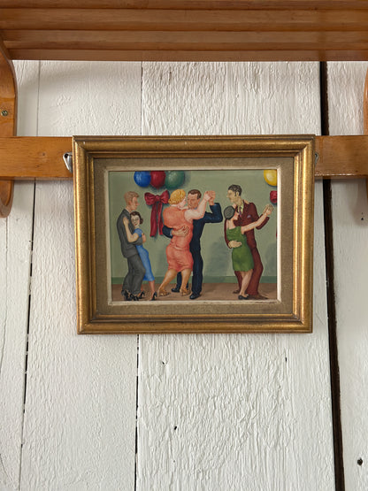 Dancing Couples by Fritz Högberg, Oil on Canvas, Signed