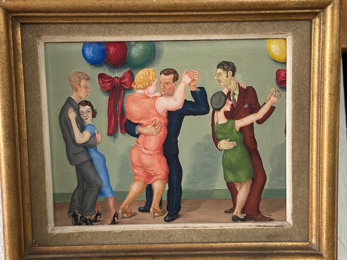 Dancing Couples by Fritz Högberg, Oil on Canvas, Signed