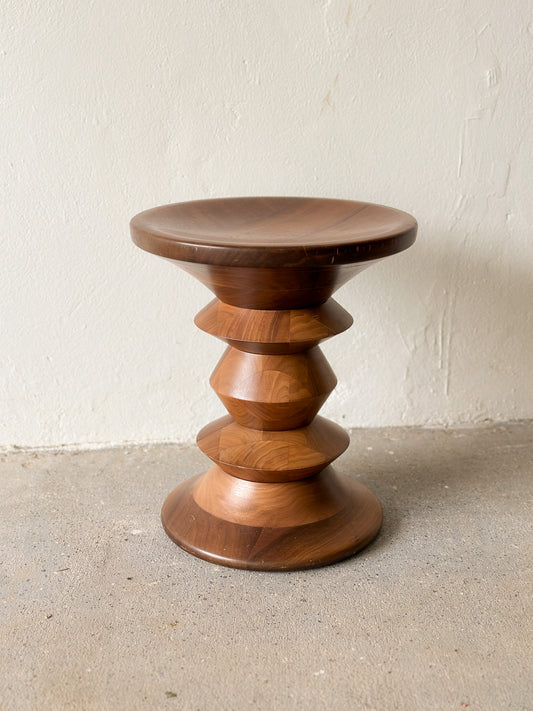 Walnut Eames Turned Stool, Shape B by Herman Miller
