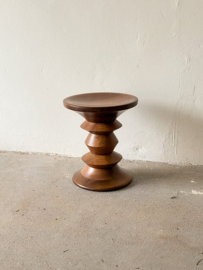Walnut Eames Turned Stool, Shape B by Herman Miller