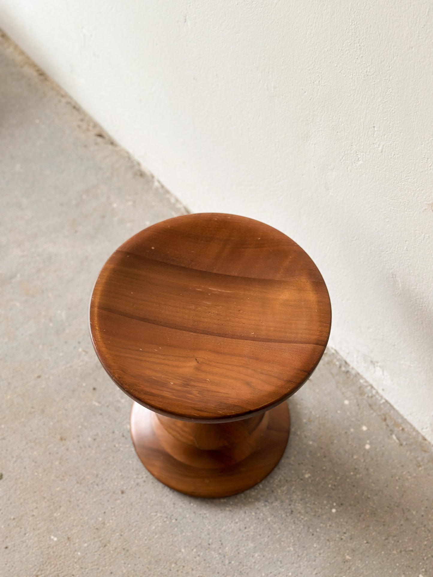 Walnut Eames Turned Stool, Shape B by Herman Miller