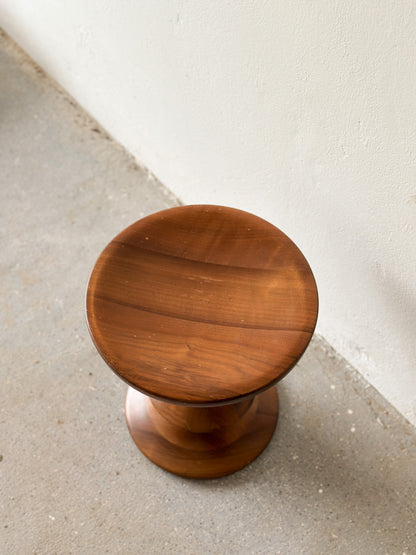 Walnut Eames Turned Stool, Shape B by Herman Miller