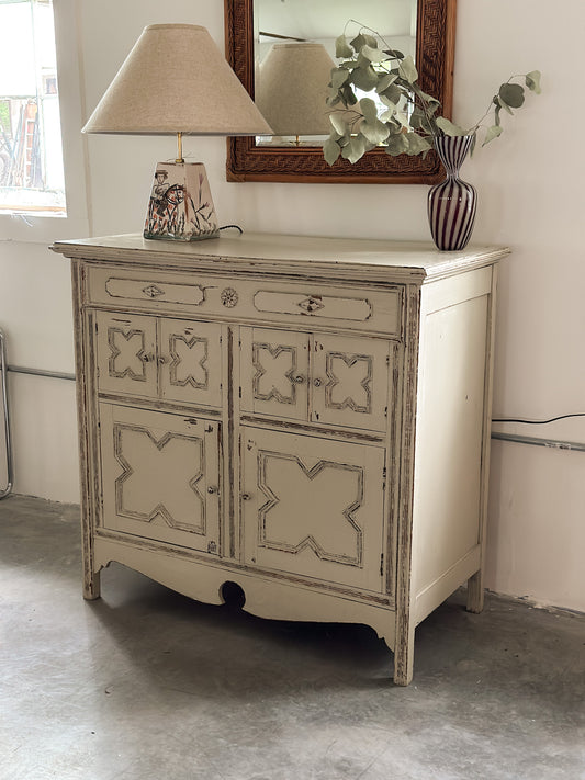 Swedish Gustavian Painted Cabinet With Carved Star Rosette, c. 19th Century