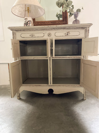 Swedish Gustavian Painted Cabinet With Carved Star Rosette, c. 19th Century