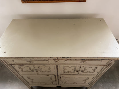 Swedish Gustavian Painted Cabinet With Carved Star Rosette, c. 19th Century