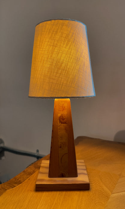 Obelisk-Shaped Pine Table Lamp, Sweden, c. 1970