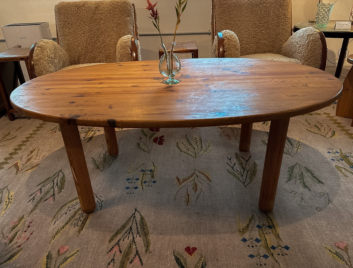 Swedish Pine Oval Shaped Coffee Table c. 1950