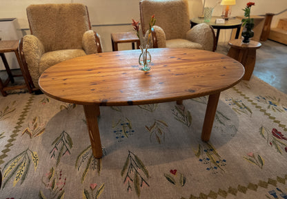 Swedish Pine Oval Shaped Coffee Table c. 1950