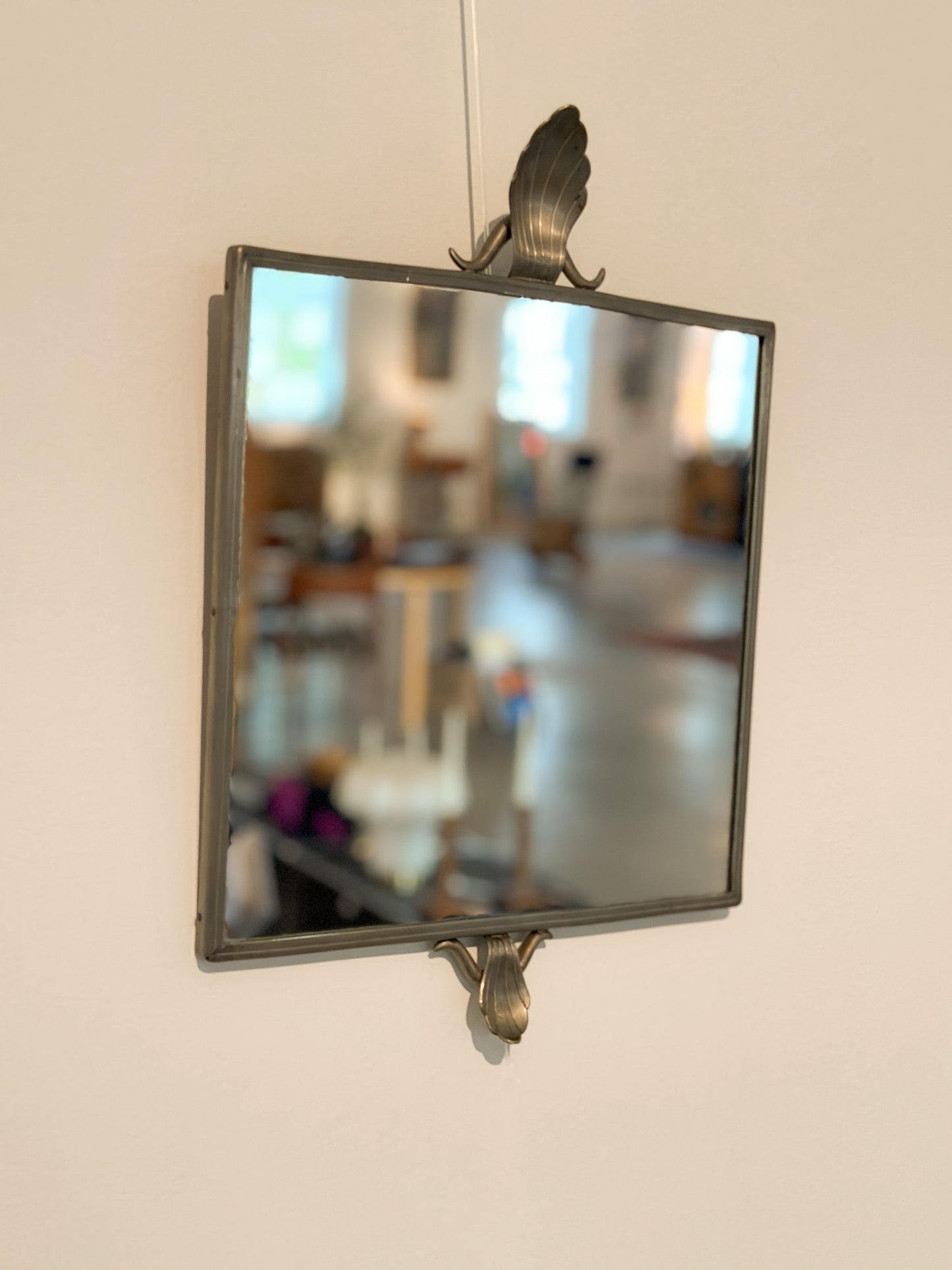 Swedish Grace Pewter Firma Svenskt Tenn Mirror, c. 1926